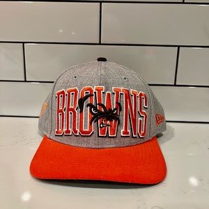 New Era Browns Grey and Orange Snapback Hat